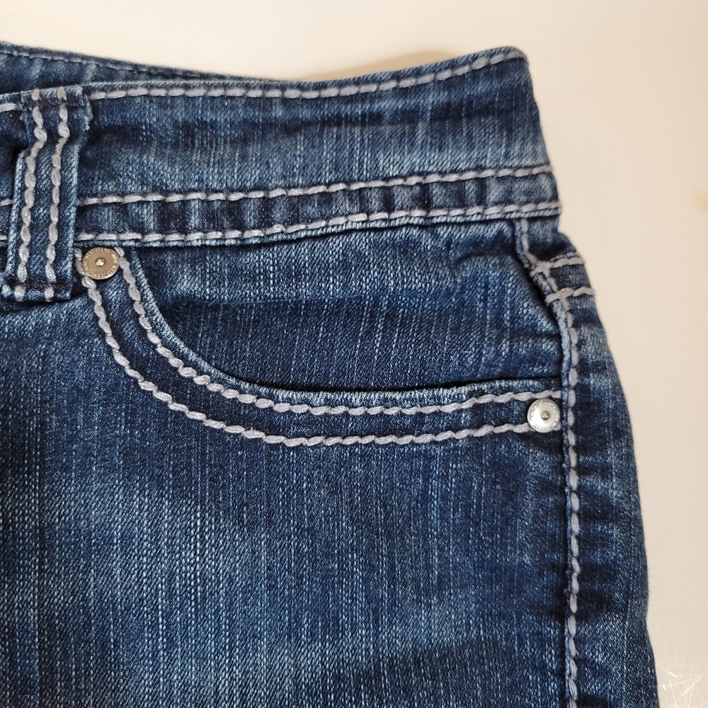 Nine West Womens 31/12 Date Night Fit Blue Capri Jeans Embroidered‎ 0034 - Picture 5 of 16
